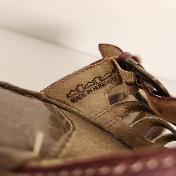 Josef Seibel Sandals Gray Leather Mule Peep Open Toe Platform Shoes 41 Size 10 - Picture 9 of 12